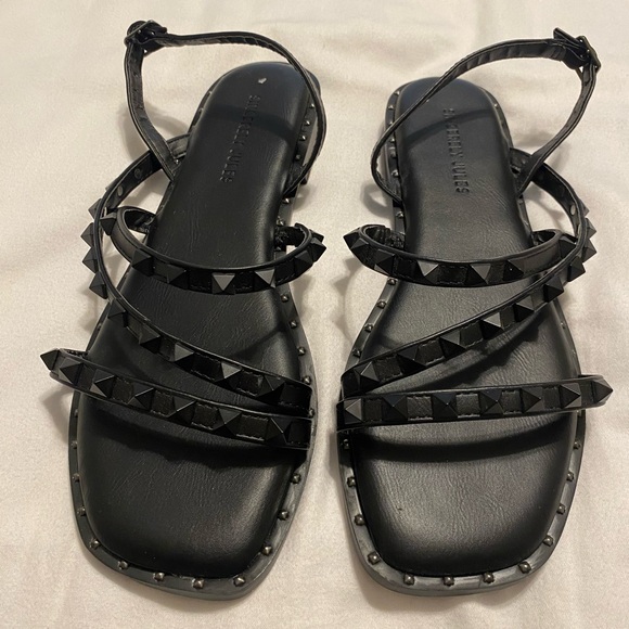 Brand new Sincerely Jules black studded strappy sandals size 8 - Picture 1 of 9